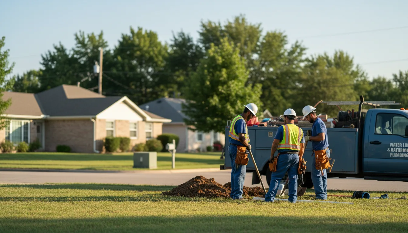 Residential water line and bathroom plumbing service in Lexington, IN